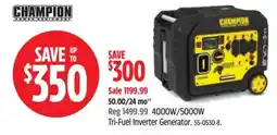 Canadian Tire Champion Tri-Fuel Inverter Generator offer