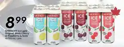 Sobeys Smirnoff ice light original black cherry or raspberry & soda offer
