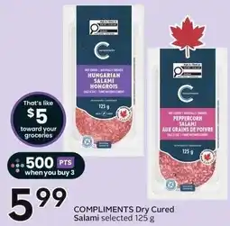 Sobeys Compliments Dry Cured Salami offer