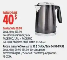 Canadian Tire Paderno black stainless-steel kettle offer