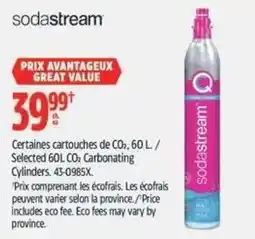 Canadian Tire Sodastream selected 60l co2 carbonating cylinders offer