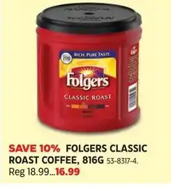Canadian Tire Folgers classic roast coffee offer
