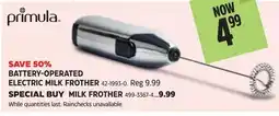 Canadian Tire Primula electric milk frother offer