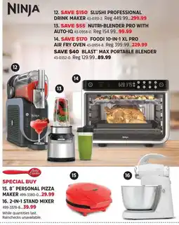 Canadian Tire Ninja slushi professional drink maker offer