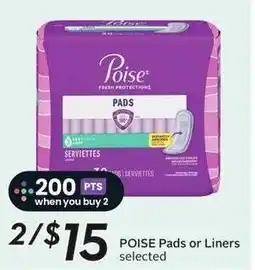 Sobeys Poise Pads or Liners offer