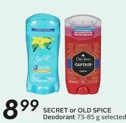 Sobeys Secret or Old Spice Deodorant offer