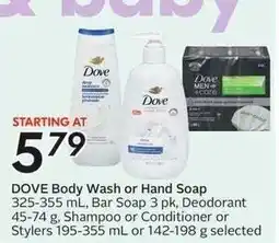 Sobeys Dove Body Wash or Hand Soap offer