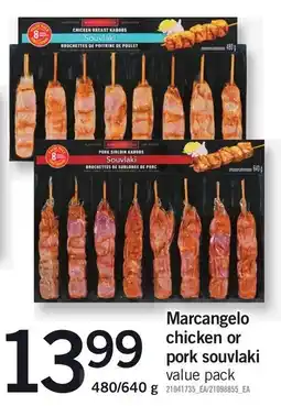 Loblaws Marcangelo chicken or pork souvlaki offer