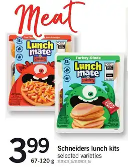 Loblaws Schneiders lunch kits offer