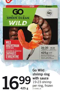 Loblaws Go wild shrimp ring with sauce offer