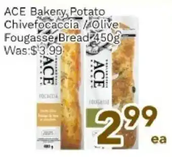 Ace bakery potato chive focaccia olive fougasse bread