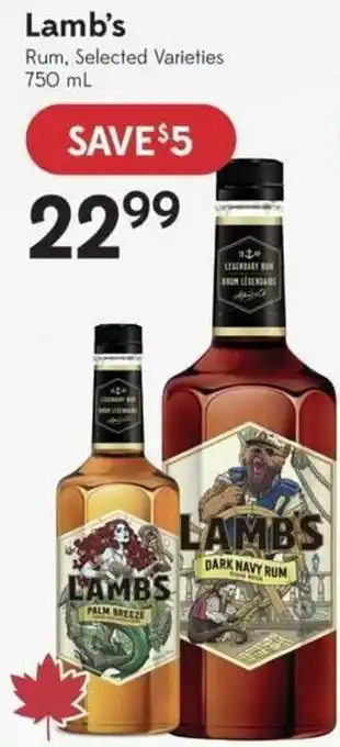 Lamb's rum selected varieties