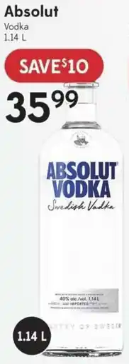 Sobeys Liquor Absolut Vodka offer