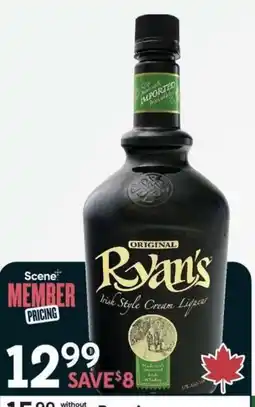 Sobeys Liquor Ryan's Irish Style Cream Liqueur offer