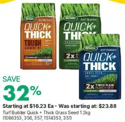 Kent Scotts turf builder quick + thick grass seed offer
