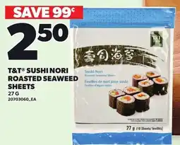 Loblaws T&T sushi nori roasted seaweed sheets offer