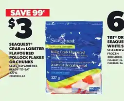Loblaws Seaquest king crab flavoured pollock flakes or chunks offer