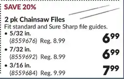 Princess Auto Chainsaw Files offer