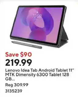 Staples Lenovo Idea Tab Android Tablet 11" MTK Dimensity 6300 Tablet 128 GB offer