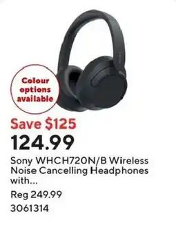 Staples Sony WHCH720N/B Wireless Noise Cancelling Headphones offer