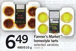 Loblaws Farmer's Market homestyle tarts offer