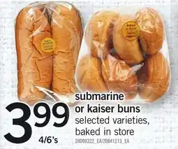 Loblaws submarine or kaiser buns offer