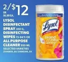 Loblaws Lysol disinfectant spray disinfecting wipes all purpose cleaner offer