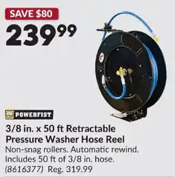 Princess Auto Powerfist 3/8 in. x 50 ft Retractable Pressure Washer Hose Reel offer