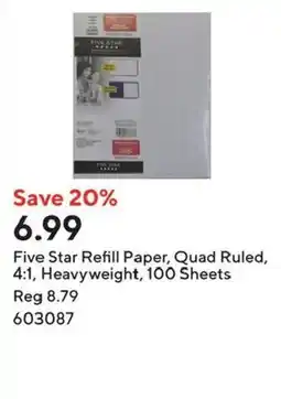 Staples Five Star Refill Paper offer