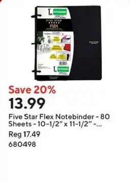Staples Five Star Flex Notebinder offer