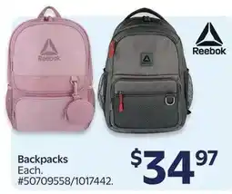 Walmart Reebok backpacks offer