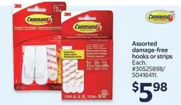 Walmart Command assorted damage-free hooks or strips offer