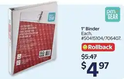 Walmart Pen Gear 1" Binder offer