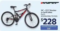 Walmart Hyper Shocker or Swift bikes offer