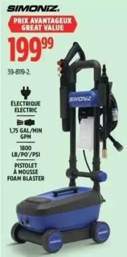 Canadian Tire Simoniz electric pressure washer offer