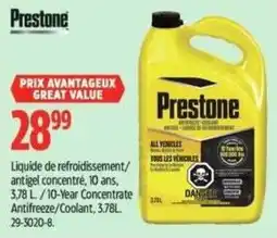 Canadian Tire Prestone antifreeze-coolant offer
