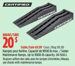 Canadian Tire Certified sedan maintenance ramps offer