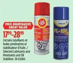 Canadian Tire Selected Lubricants and Penetrants and Oil Stabilizer offer