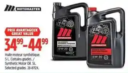 Canadian Tire Motomaster synthetic motor oil offer