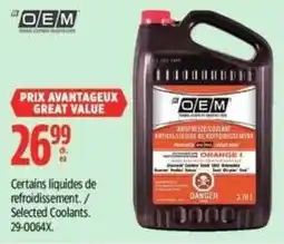 Canadian Tire OEM selected coolants offer
