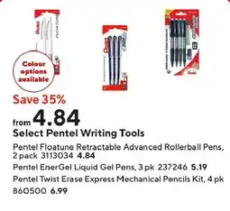 Staples Select Pentel Writing Tools offer