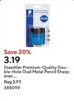 Staples Staedtler Premium-Quality Double-Hole Oval Metal Pencil Sharpener offer