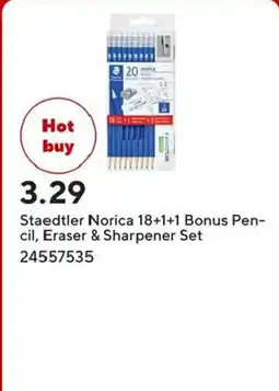 Staples Staedtler Norica 18+1+1 Bonus Pencil, Eraser & Sharpener Set offer