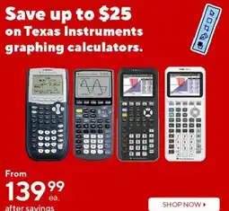 Staples Texas Instruments graphing calculators offer