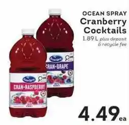 IGA Ocean Spray Cranberry Cocktails offer