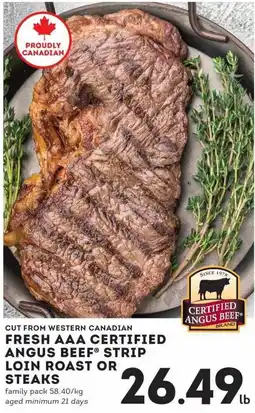 IGA Certified Angus Beef® strip loin roast or steaks offer