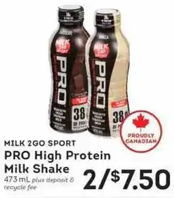 IGA Milk 2Go Sport Pro High Protein Milk Shake offer