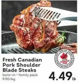 IGA Fresh Canadian Pork Shoulder Blade Steaks offer