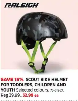 Canadian Tire Raleigh scout bike helmet offer