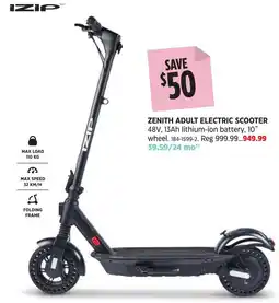Canadian Tire Izip zenith adult electric scooter offer
